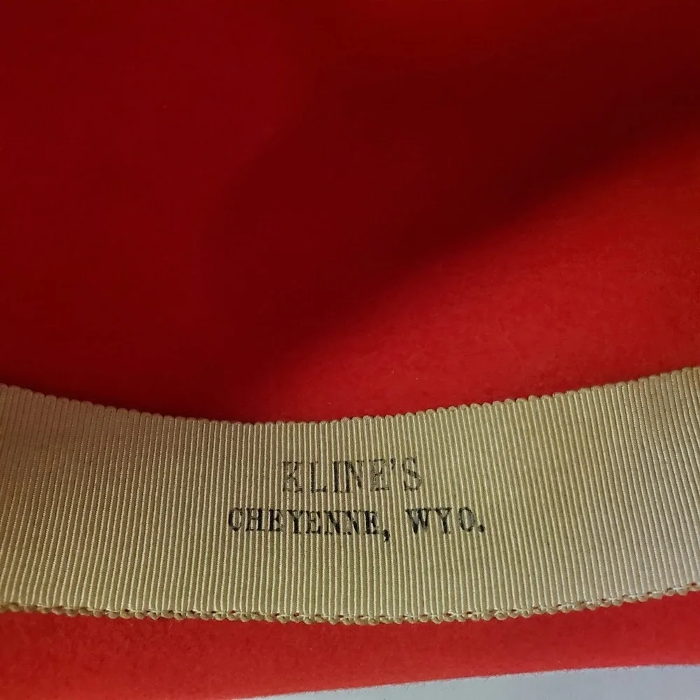 Vintage Red Stetson Womens Hat Fedora With‎ Bow Size 22.5